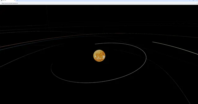 Artemisで公式のartemis.msfを開き、太陽系のSpatial Fabricを表示している画面